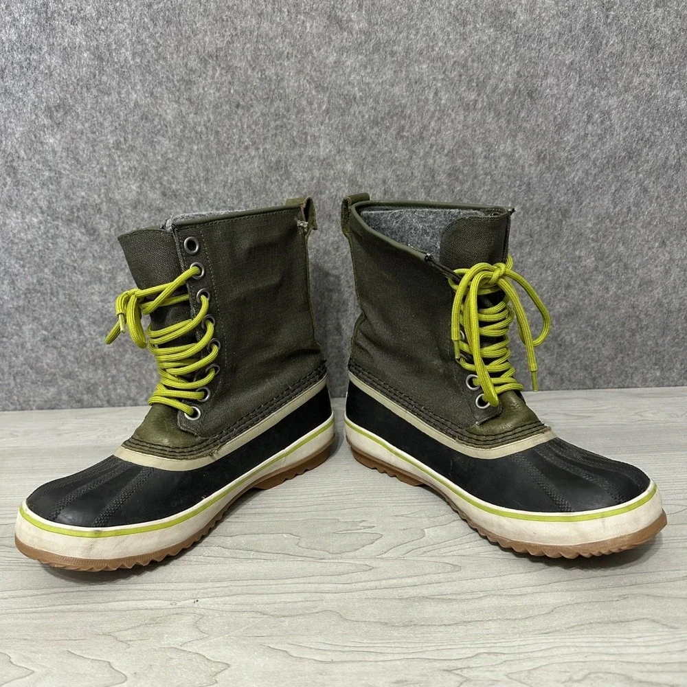 Sorel‎ 1964 Premium CVS Boots Womens Size 8 Olive Green Waterproof Canvas